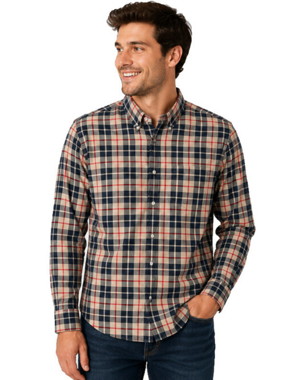 J.Crew Flex Washed Classic Fit Button Down Shirt Men's Large Plaid Cotton